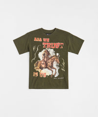 All We Trust Is Us Western Tee - Burnt Olive