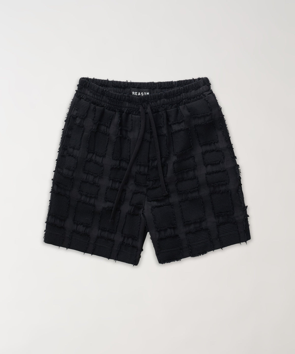 Grid Kid's Textured Shorts - Black