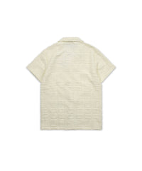 Grid Kid's Textured Button Down Short Sleeve Shirt - Cream