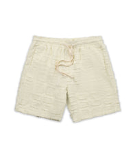 Grid Kid's Textured Shorts - Cream