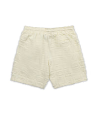 Grid Kid's Textured Shorts - Cream
