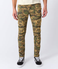 Distressed Camo Denim Pant