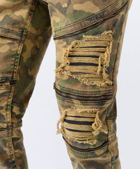 Distressed Camo Denim Pant