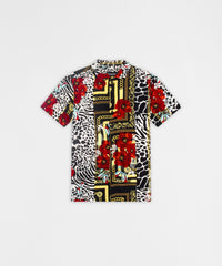 Floral & Chains Woven Shirt - Red