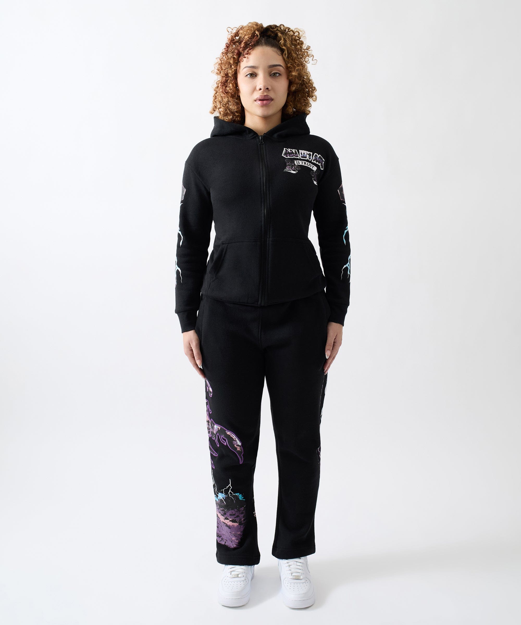 All We Ask Is Trust Applique Jogger - Black