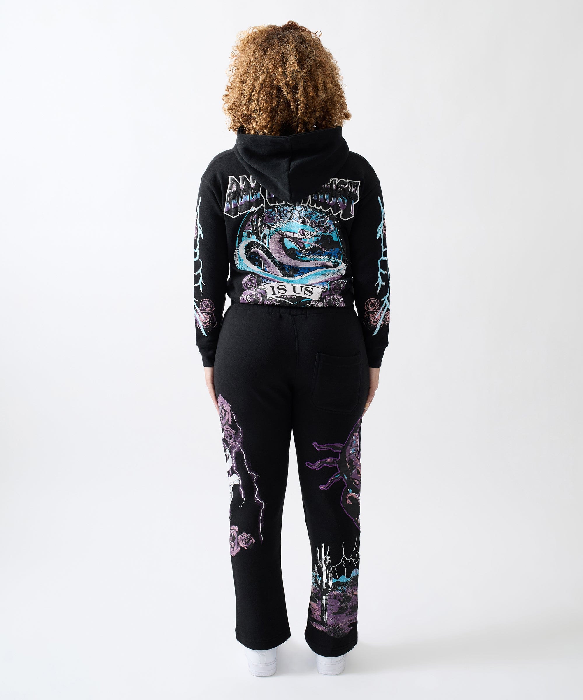 All We Ask Is Trust Applique Jogger - Black