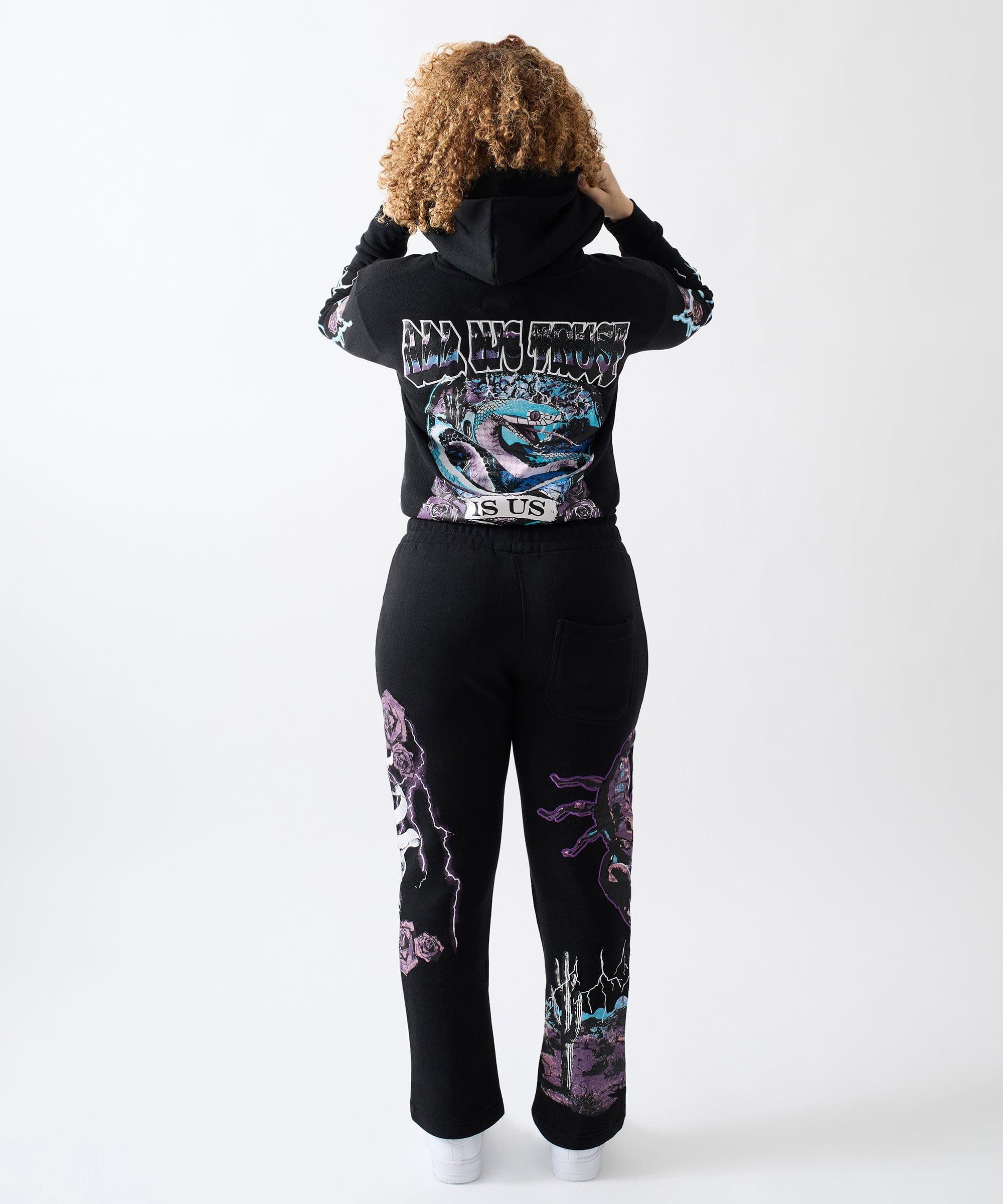All We Ask Is Trust Applique Jogger - Black