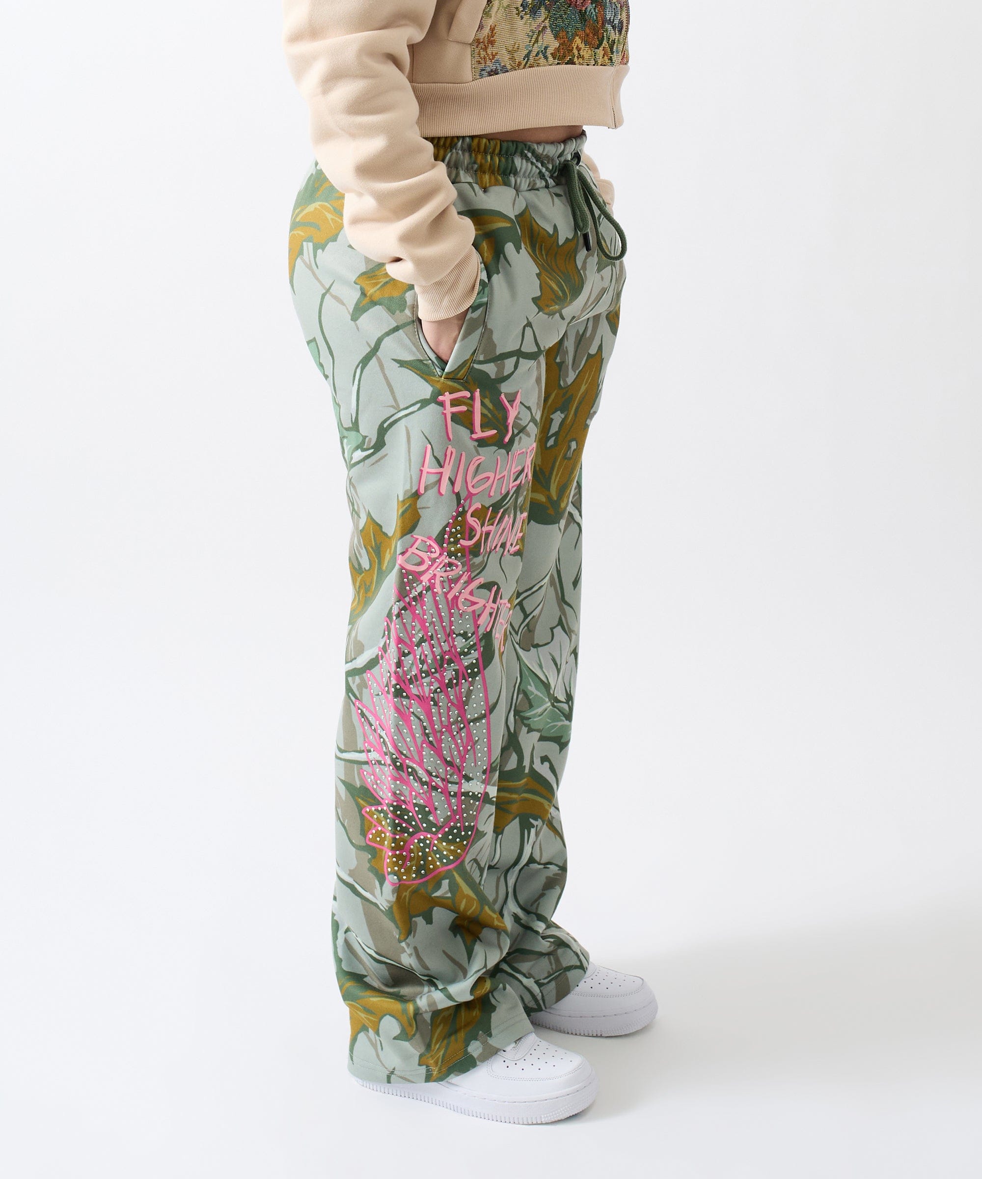 Fly Higher Women's Fleece Flare Sweatpants - Olive Green