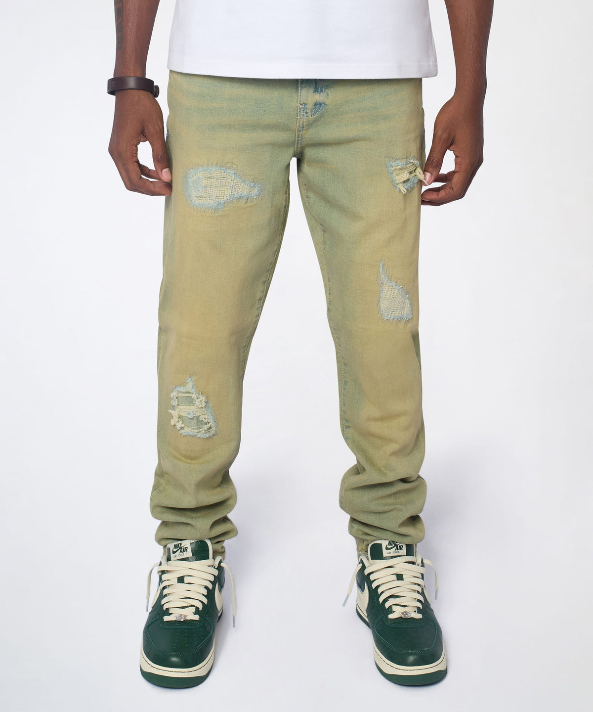 Essential Distressed Skinny Jeans - Vintage Blue