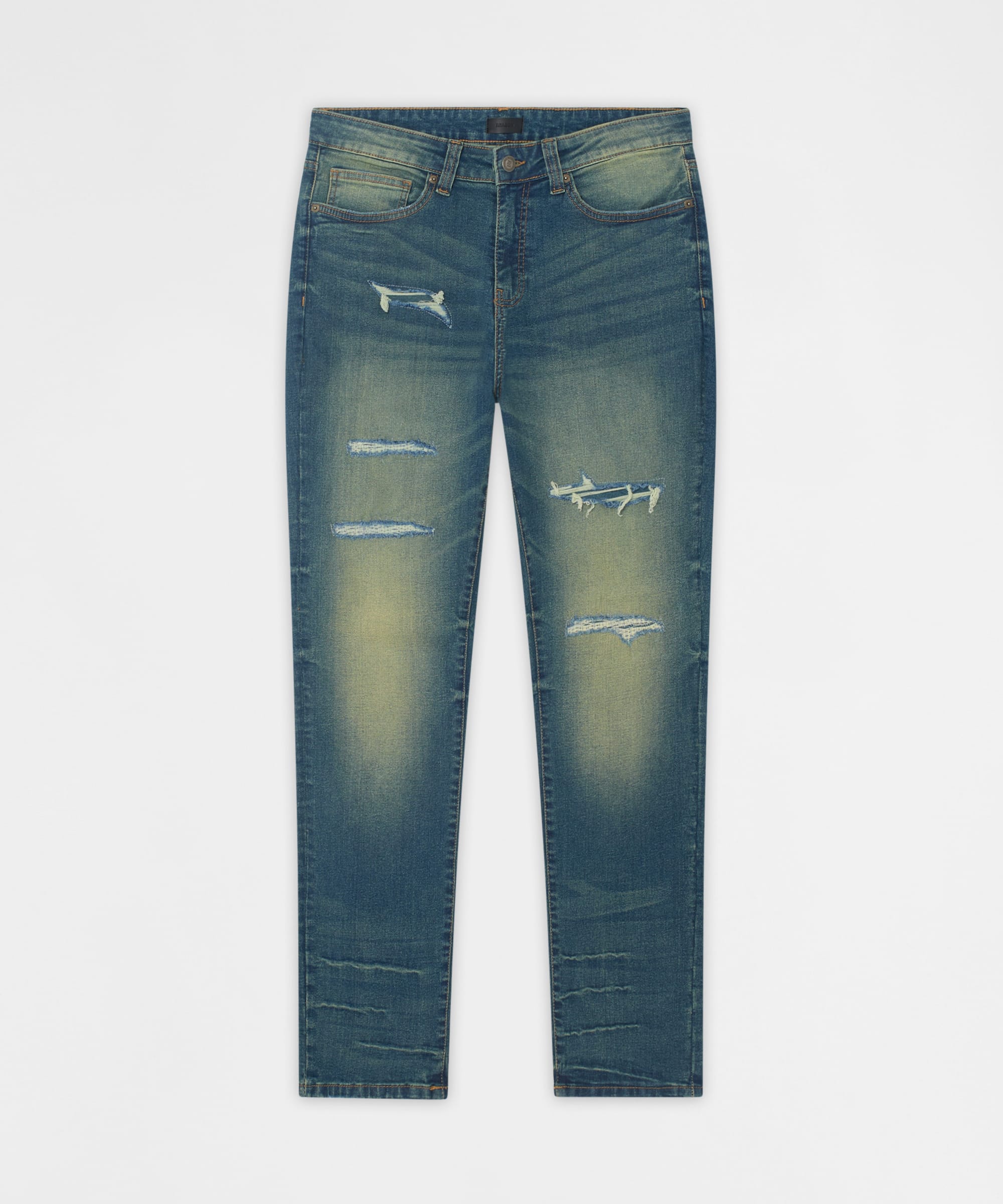 Everyday Distressed Skinny Jeans - Vintage Blue