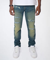 Everyday Distressed Skinny Jeans - Vintage Blue