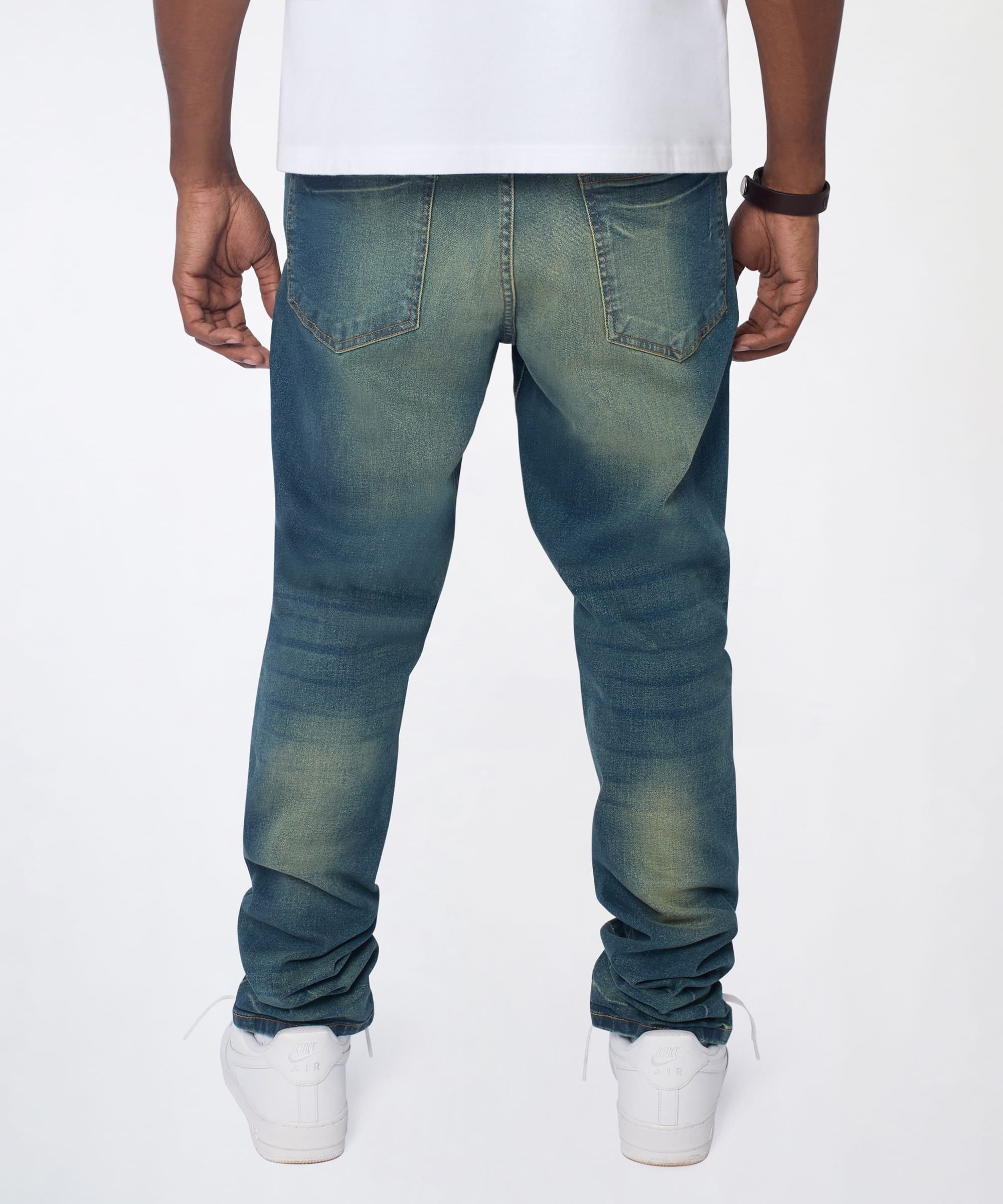 Everyday Distressed Skinny Jeans - Vintage Blue
