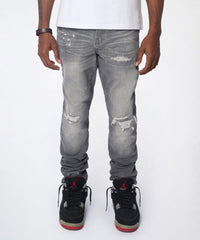 Fade Away Distressed Skinny Jeans - Grey