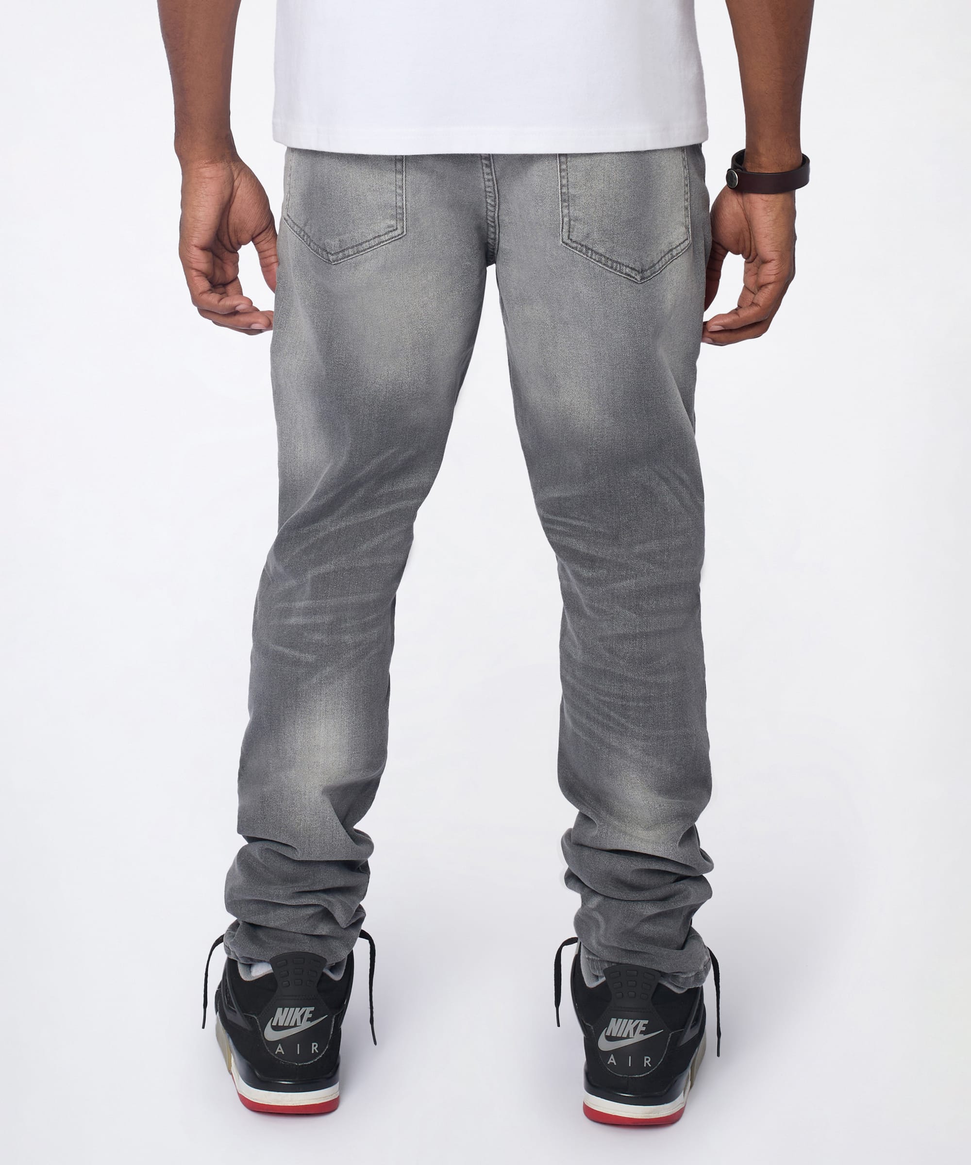 Fade Away Distressed Skinny Jeans - Grey