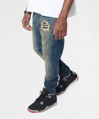 Essential Distressed Skinny Jeans - Dark Blue