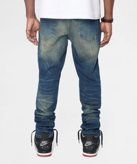 Essential Distressed Skinny Jeans - Dark Blue