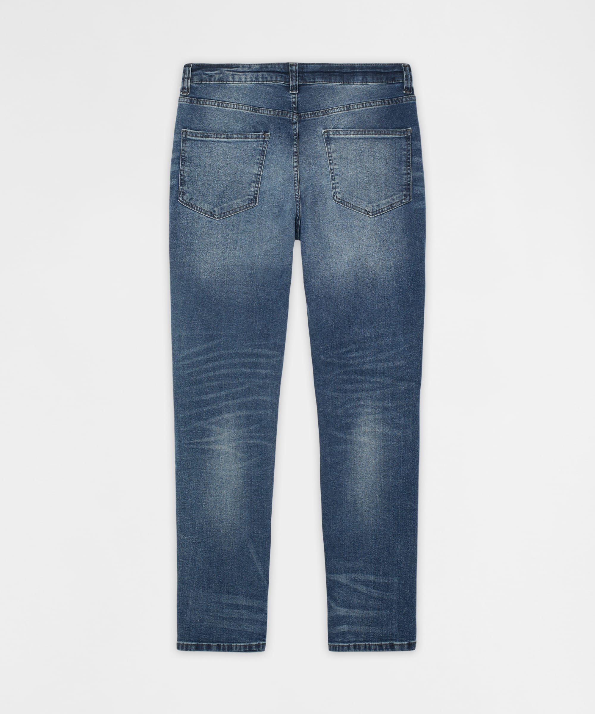 Classic Distressed Skinny Jeans - Medium Indigo