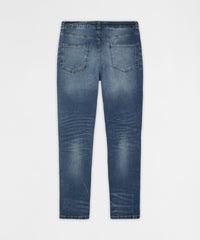 Classic Distressed Skinny Jeans - Medium Indigo