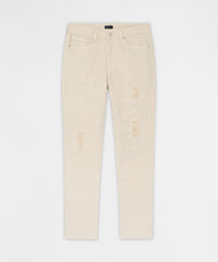 Diamond Dust Rhinestone Skinny Jeans - Cream