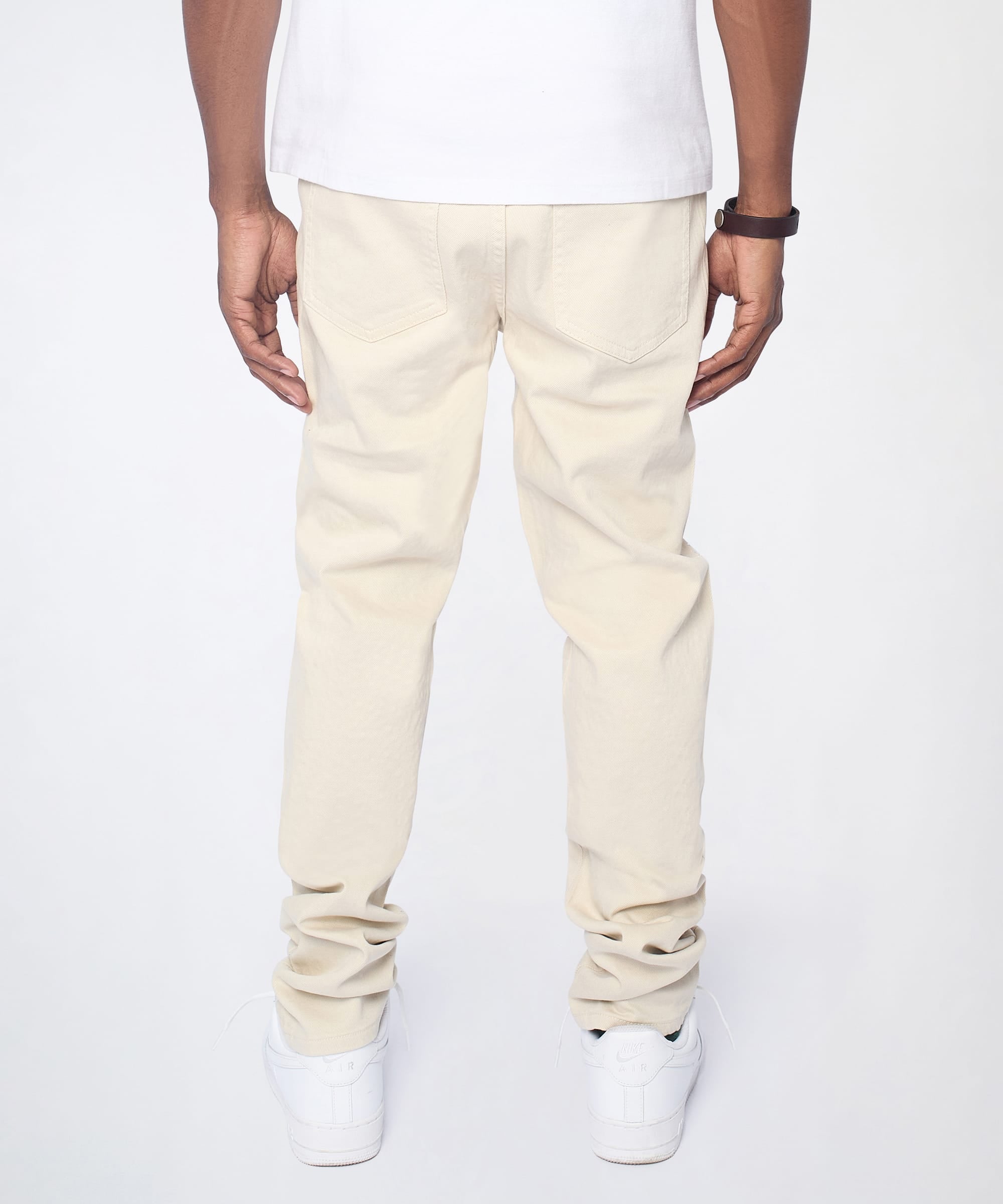 Diamond Dust Rhinestone Skinny Jeans - Cream