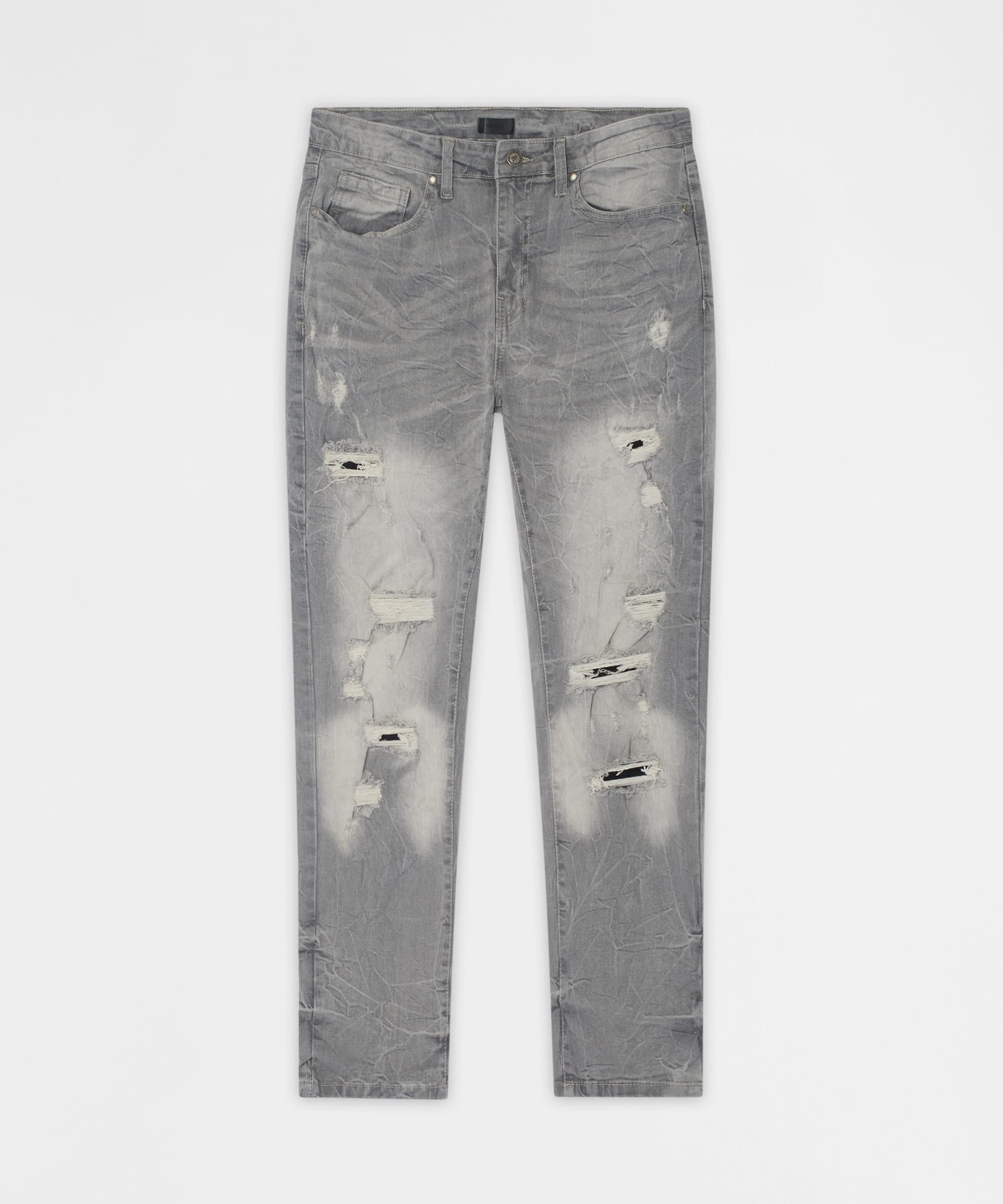 Ashfall Distressed Skinny Jeans - Grey