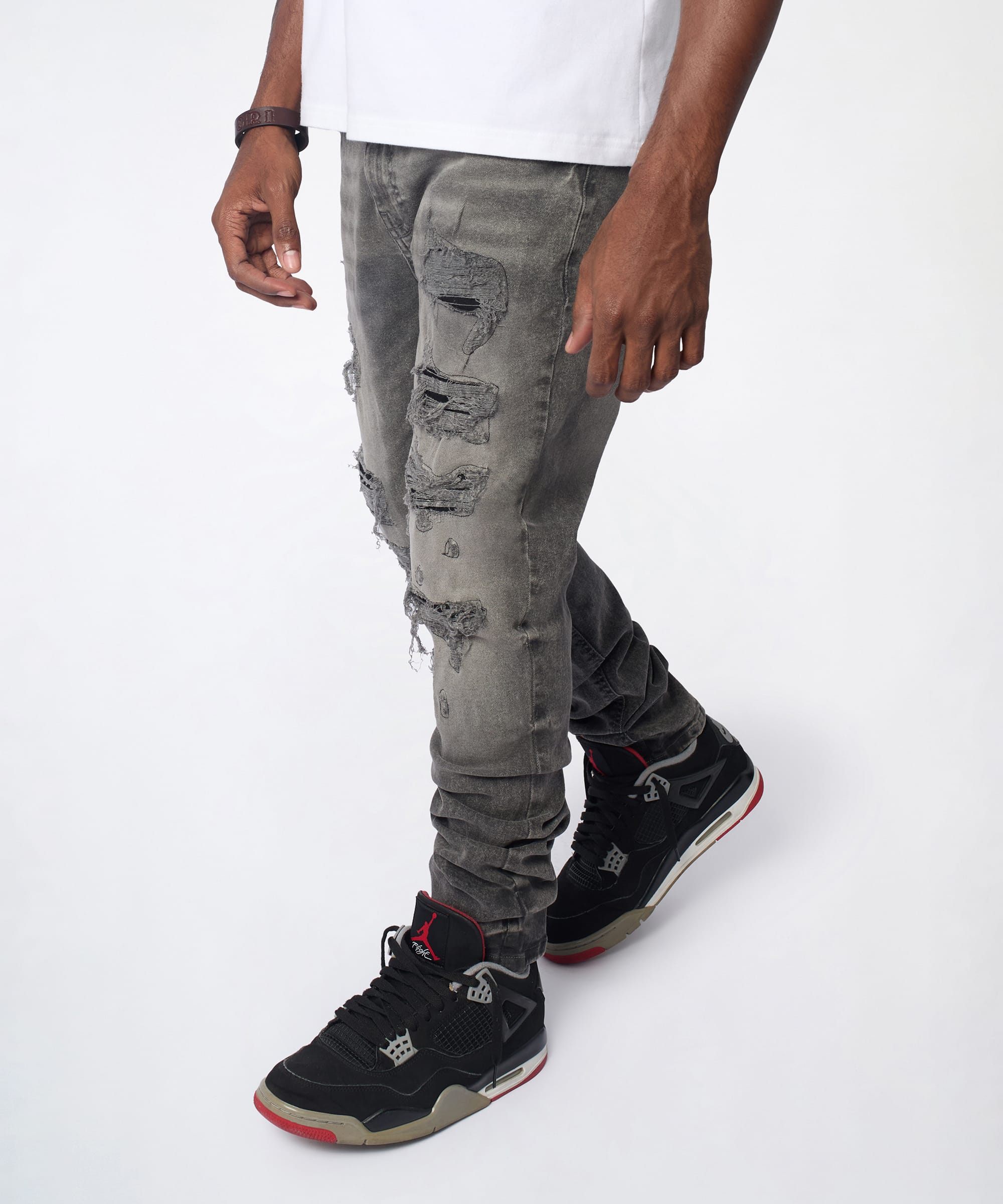 Breakaway Distressed Skinny Jeans - Dark Grey