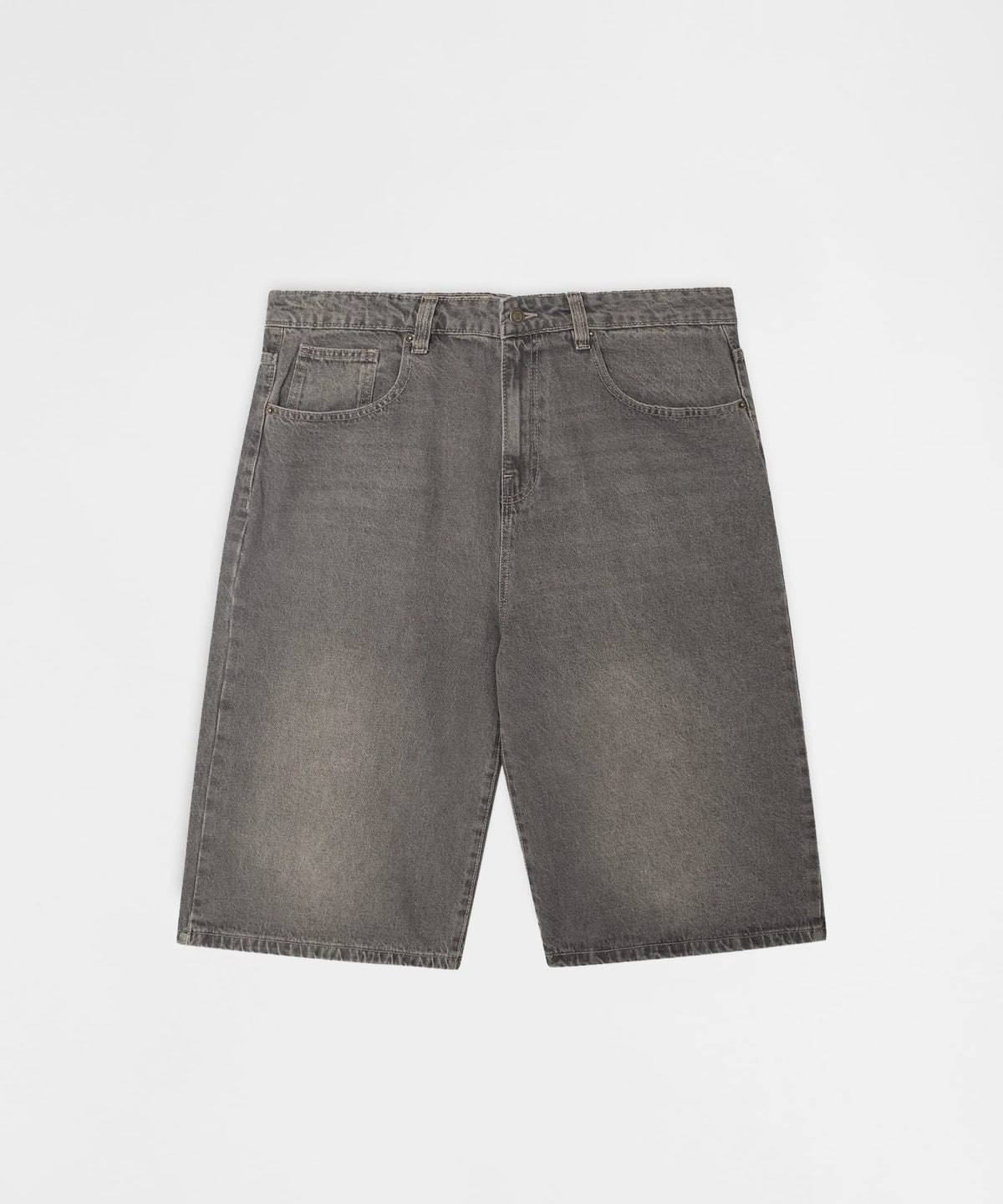 Baggy Denim Short - Washed Slate Grey