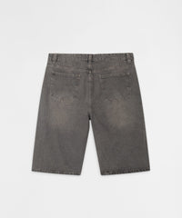 Baggy Denim Short - Washed Slate Grey