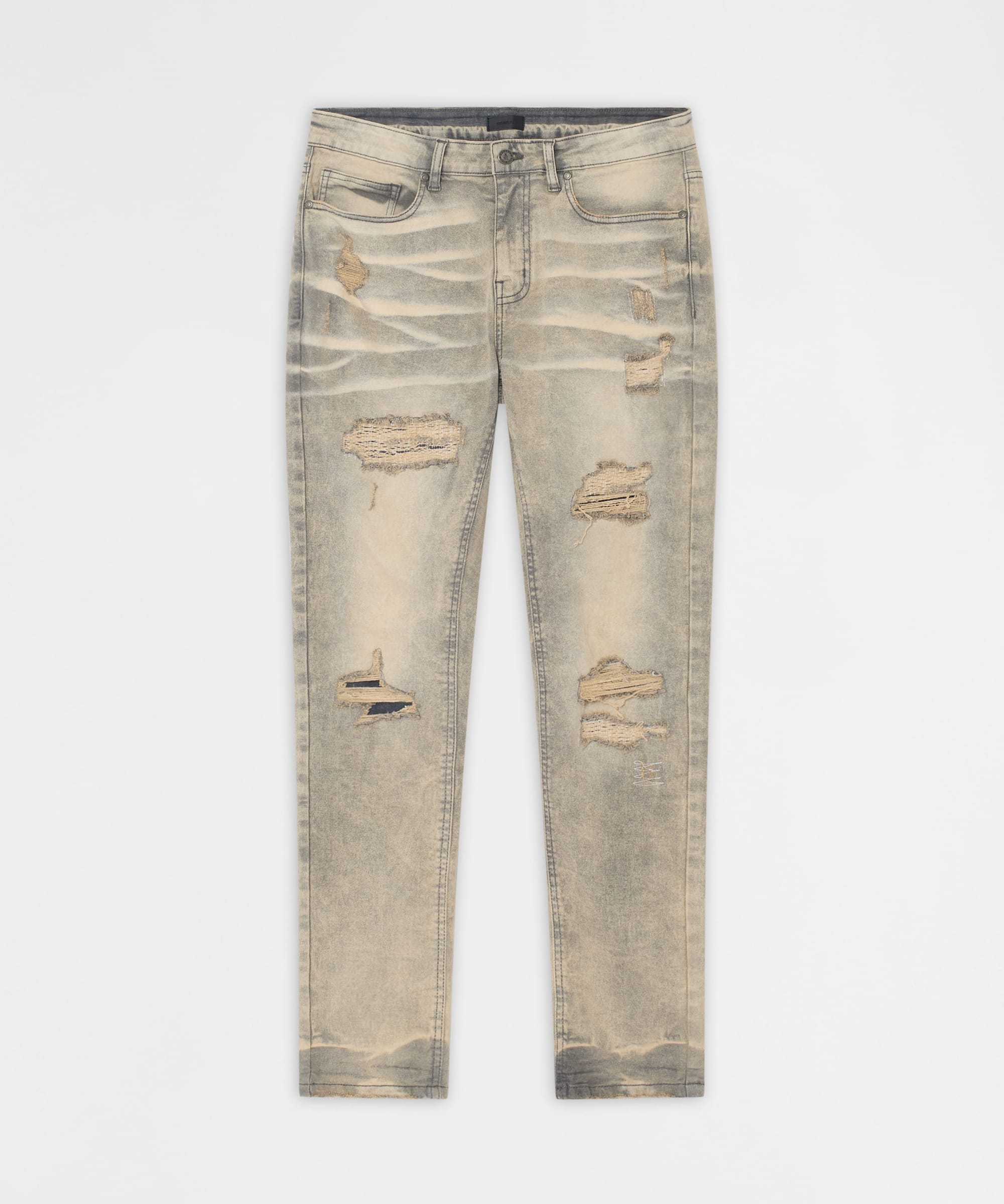 Desert Fade Distressed Skinny Jeans - Grey