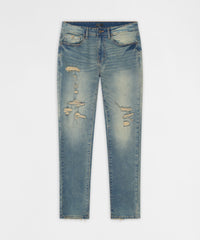 Drifter Distressed Skinny Jeans - Medium Indigo
