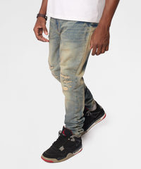 Drifter Distressed Skinny Jeans - Medium Indigo