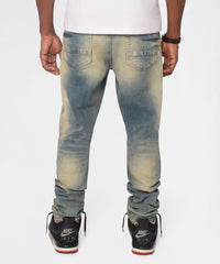 Drifter Distressed Skinny Jeans - Medium Indigo