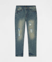 Grinder Distressed Skinny Jeans - Light Indigo