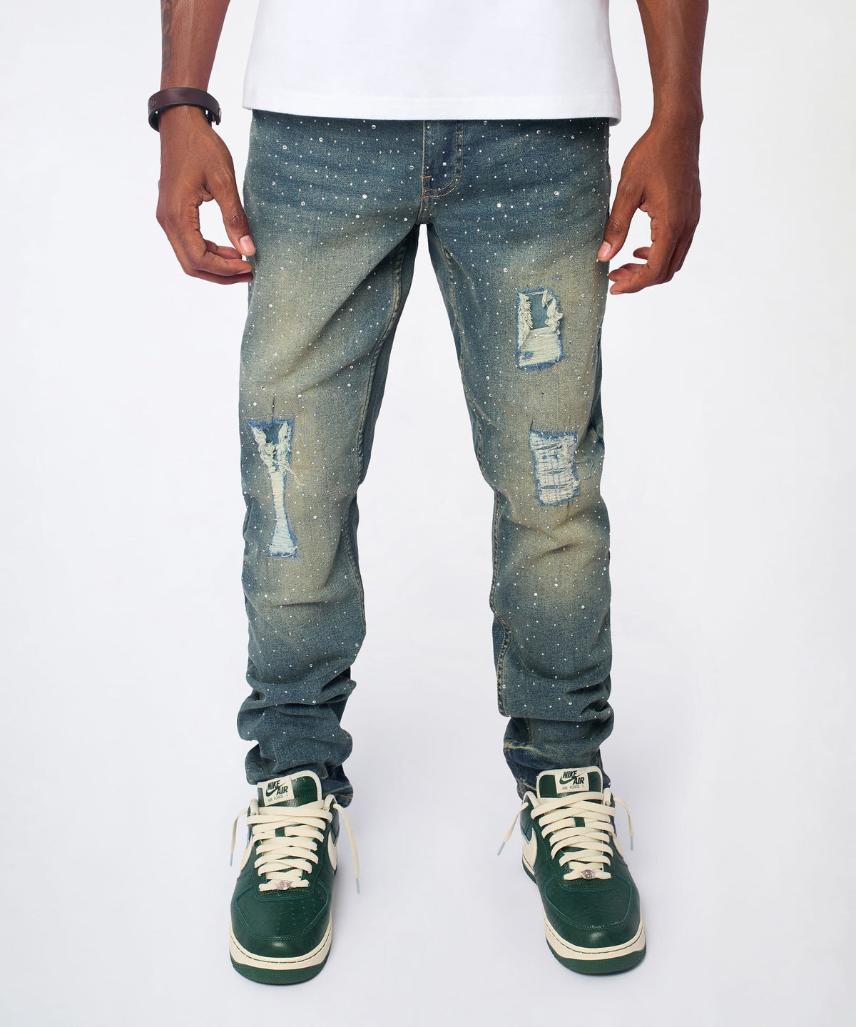 Grinder Distressed Skinny Jeans - Light Indigo