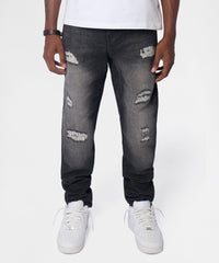 Frosted Distressed Skinny Jeans - Grey