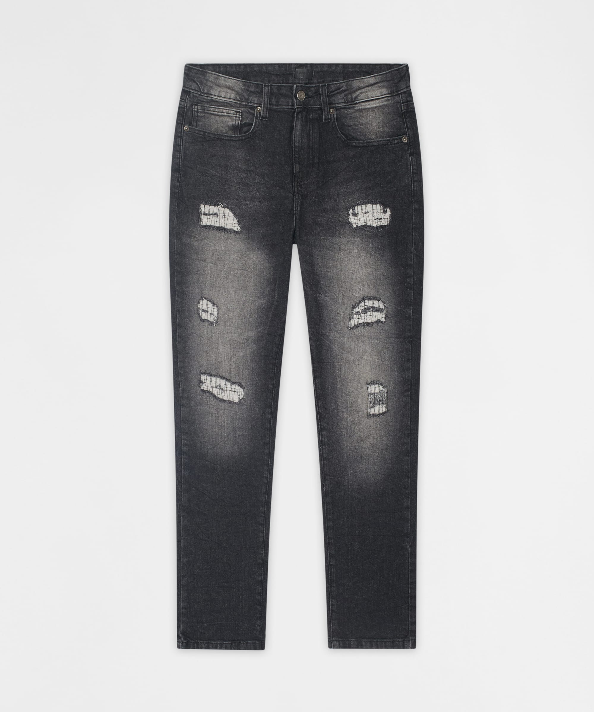 Frosted Distressed Skinny Jeans - Grey