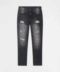 Frosted Distressed Skinny Jeans - Grey