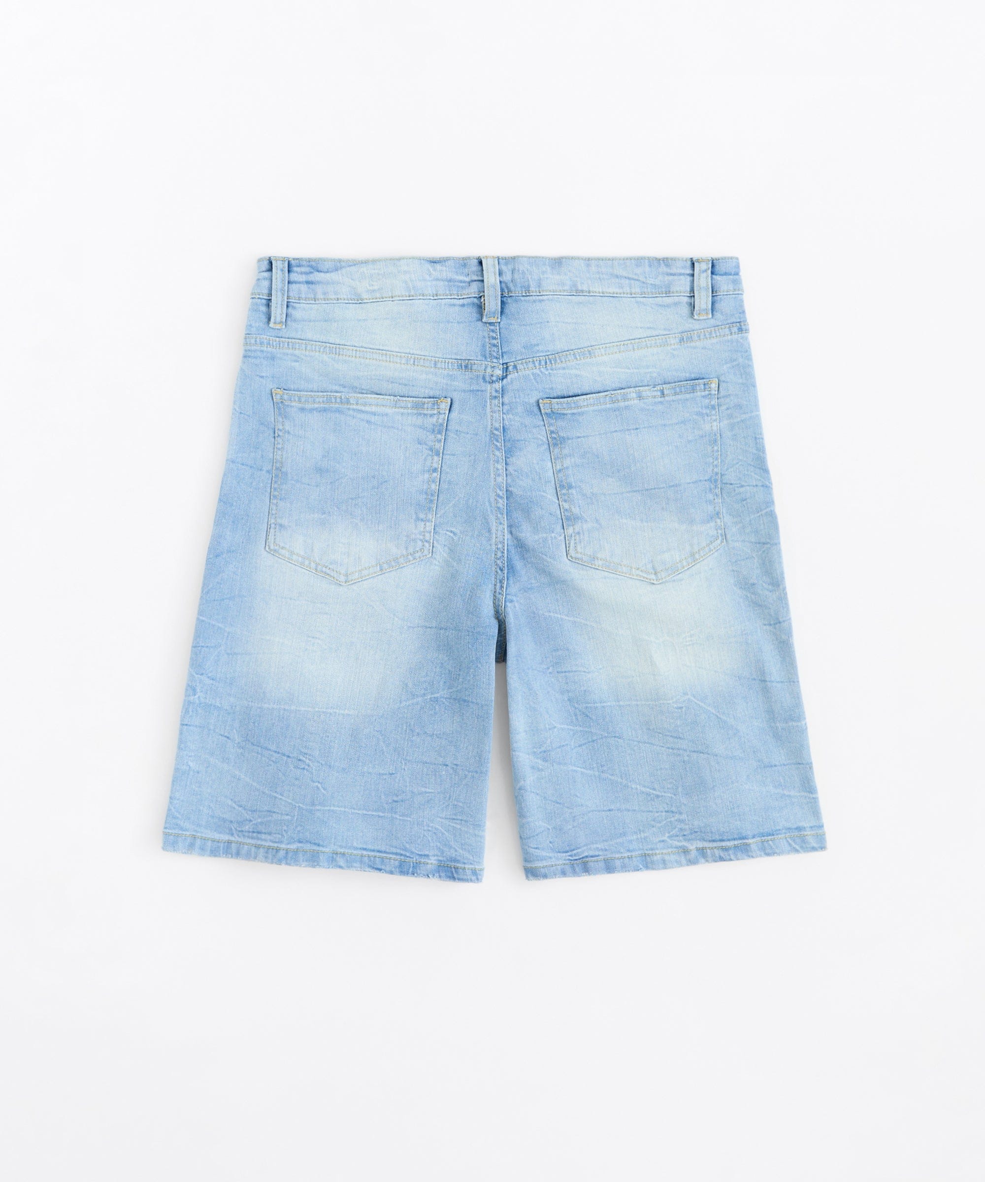Dunes Rip and Repaired Denim Shorts - Medium Blue