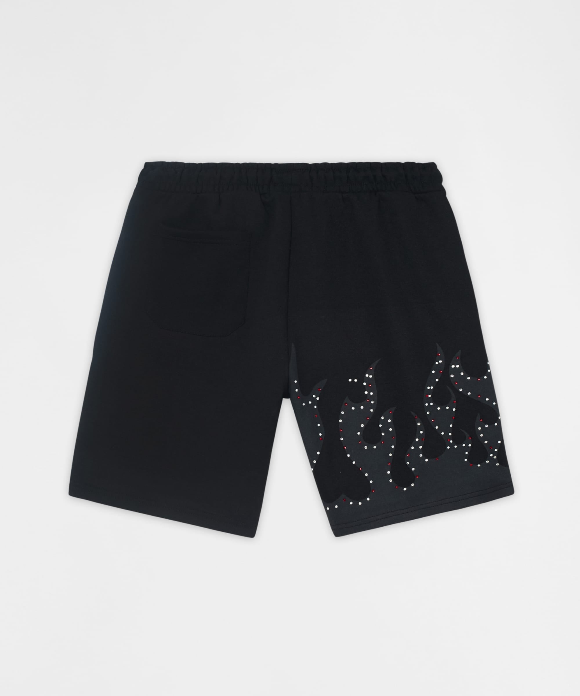 Built In Fire Rhinestone Shorts - Black