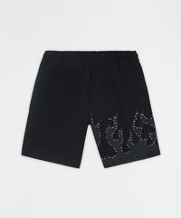 Built In Fire Rhinestone Shorts - Black