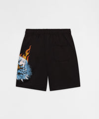 First Class Embroidered Fleece Short - Black
