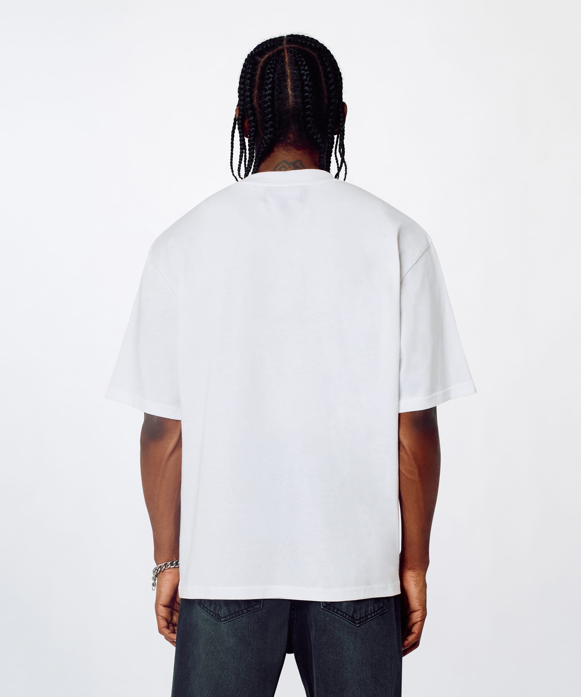 Chest Hit Embroidered Short Sleeve Tee - White