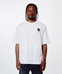 Chest Hit Embroidered Short Sleeve Tee - White