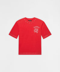 First Class Studded Short Sleeve Tee - Red