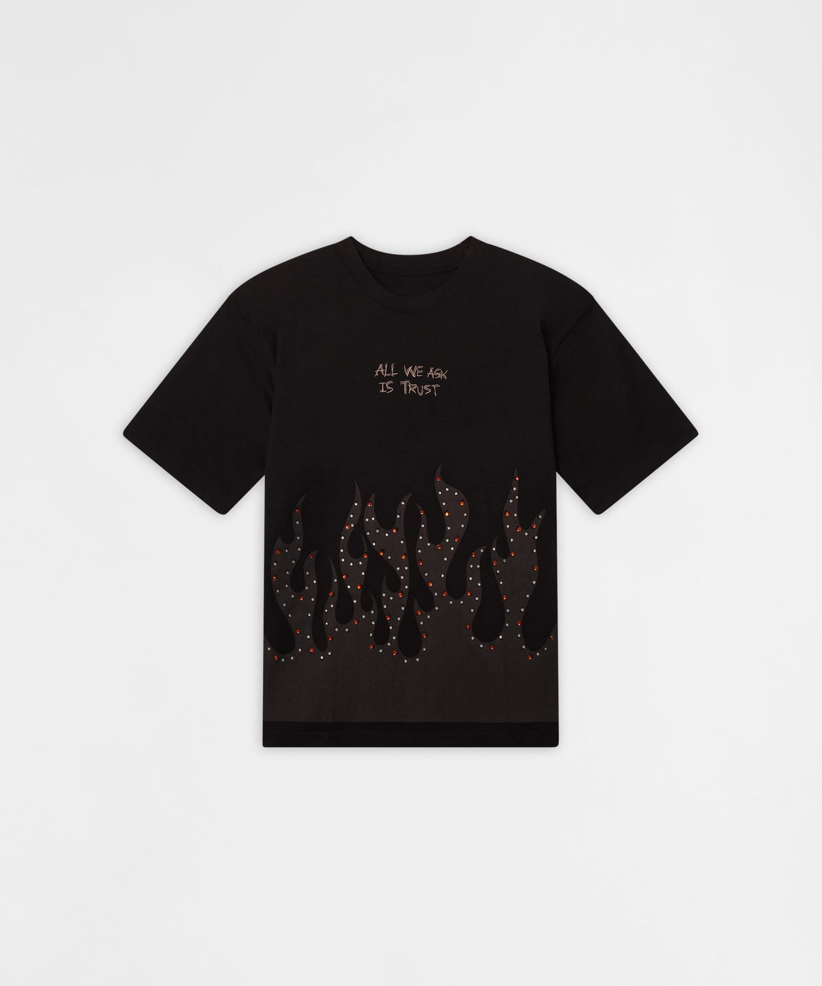 Burns Deep Rhinestone Short Sleeve Tee - Black