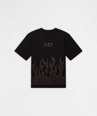 Burns Deep Rhinestone Short Sleeve Tee - Black