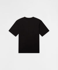 Burning Smoke Chenille Embroidered Short Sleeve Tee - Black