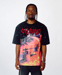 Chaos Chenille Patched Short Sleeve Tee - Black