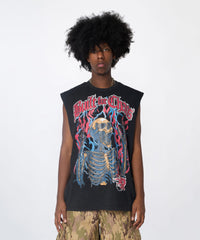Built For Chaos Muscle Tee - Washed Black