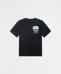 Born Real Embroidered Short Sleeve Tee - Washed Black